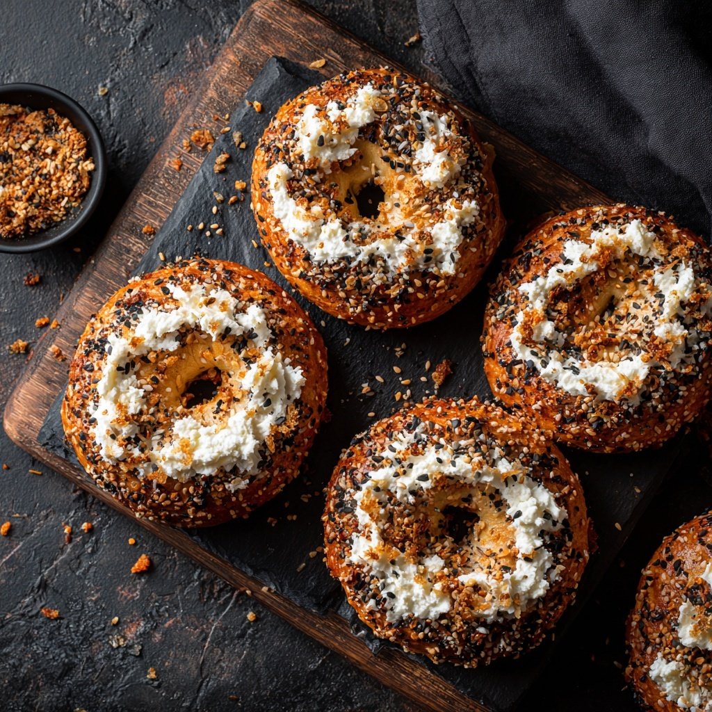 Bagels de padaria grega hiperproteicos