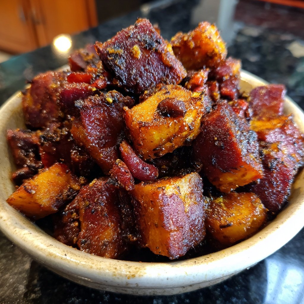Feijão de olho preto com bacon linguiça