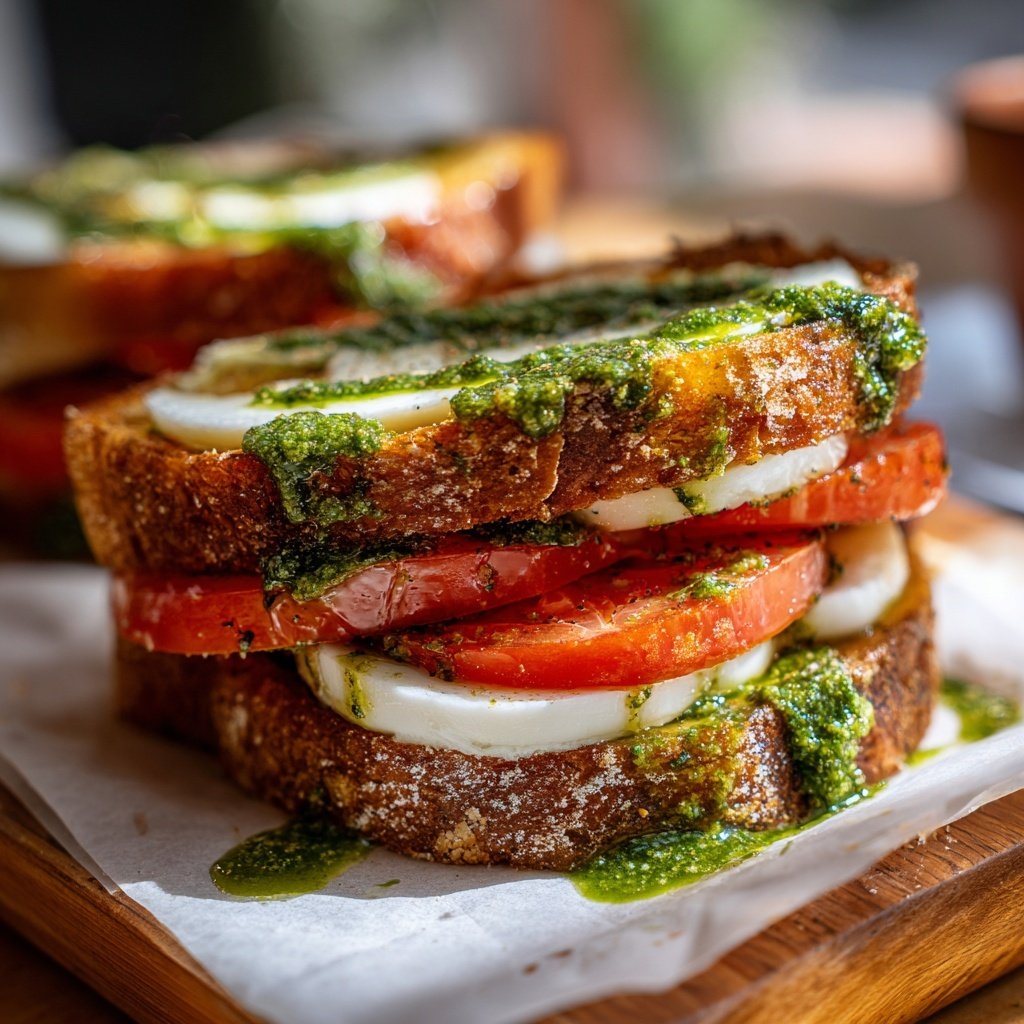 Sanduíche Caprese com Pesto