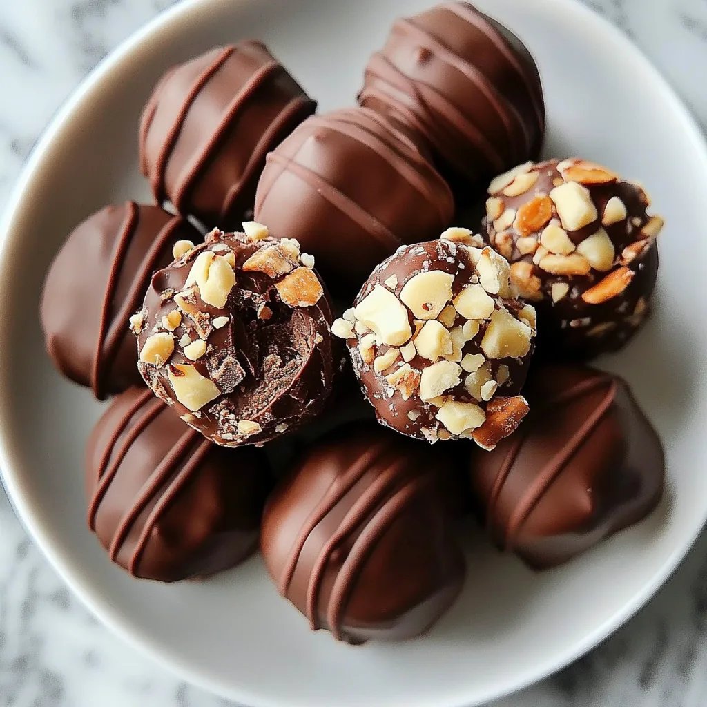 Trufas de chocolate com Nutella e avelãs