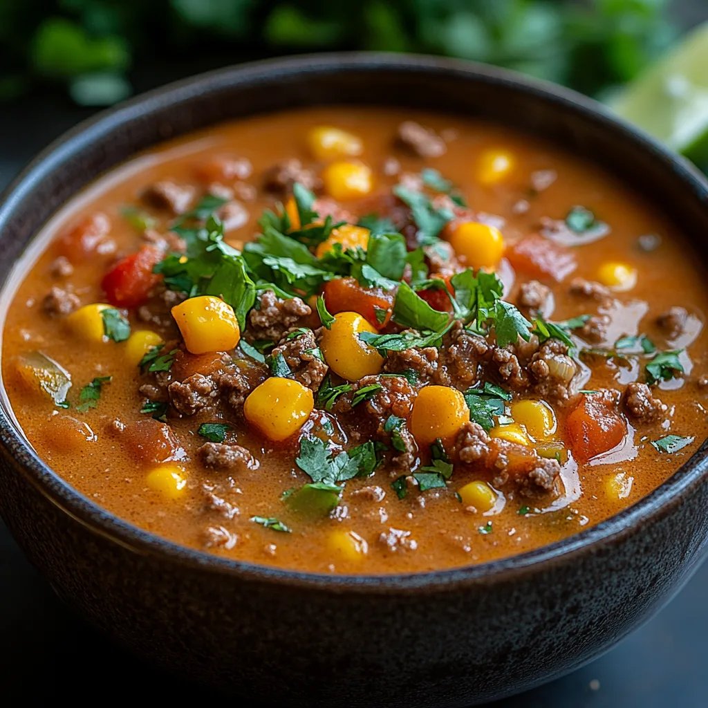 Sopa Cremosa e com Queijo de Taco de Carne Moída: Uma Receita Incrível e Definitiva para 5 Pessoas