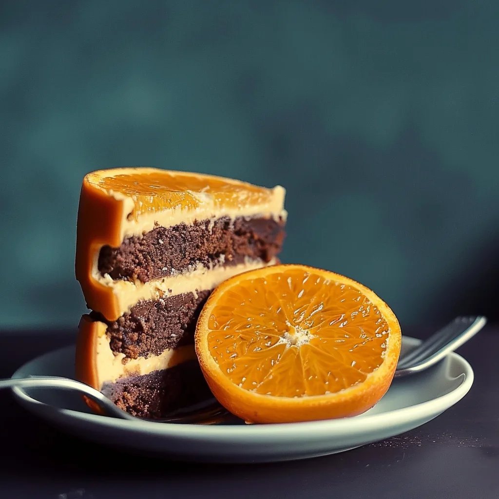 Bolo de Chocolate e Laranja em Camadas