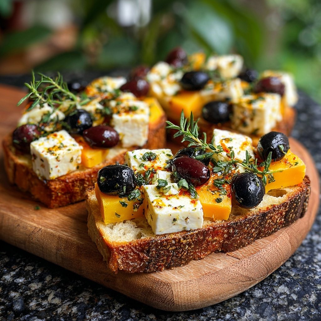 Tábua mediterrânea com azeitonas e queijos