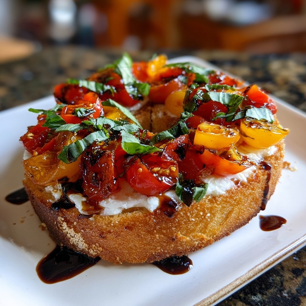 Coroa de bruschetta natalina simples