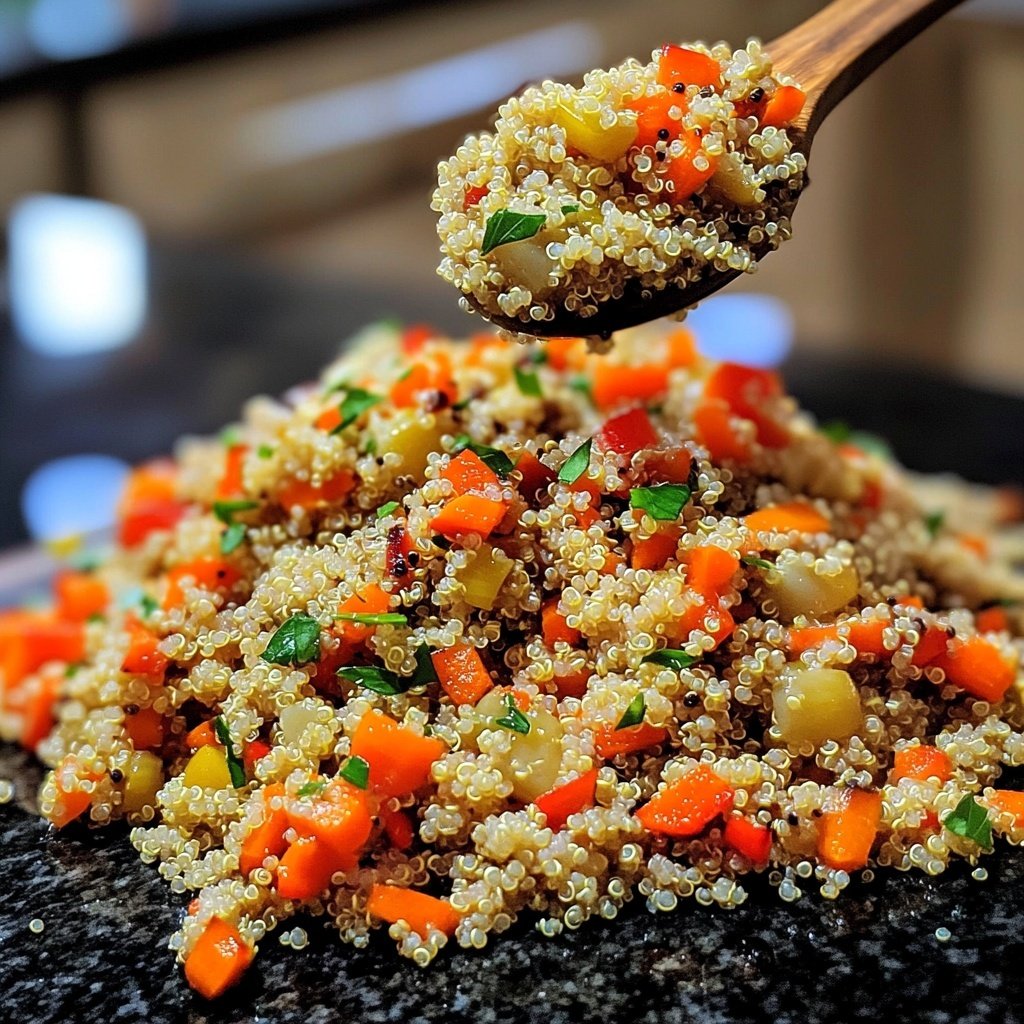 Tigela saudável e leve de quinoa com legumes assados