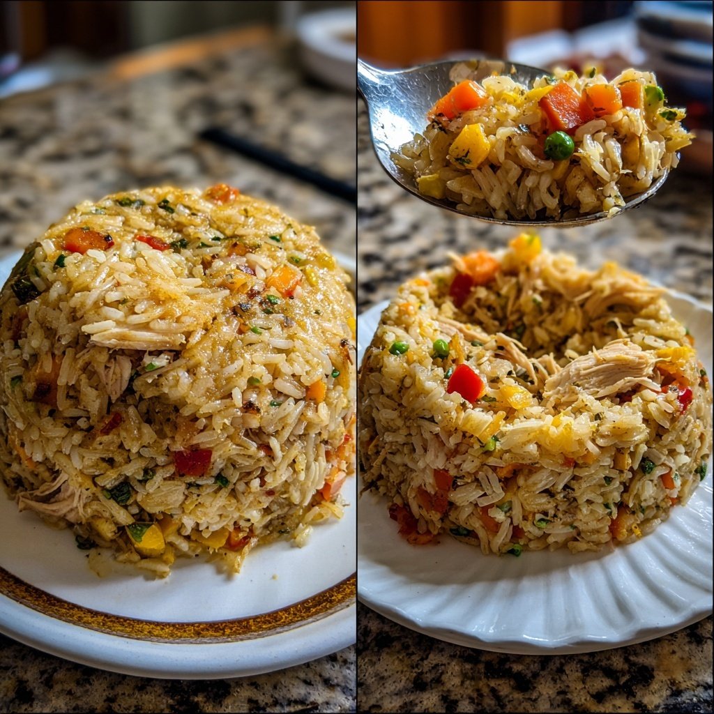 Frango arroz vegetais panela única