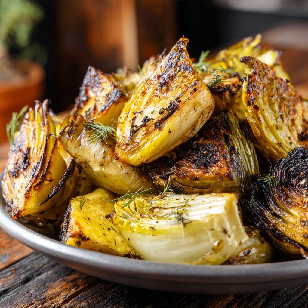 Vegetais inverno assados alho funcho