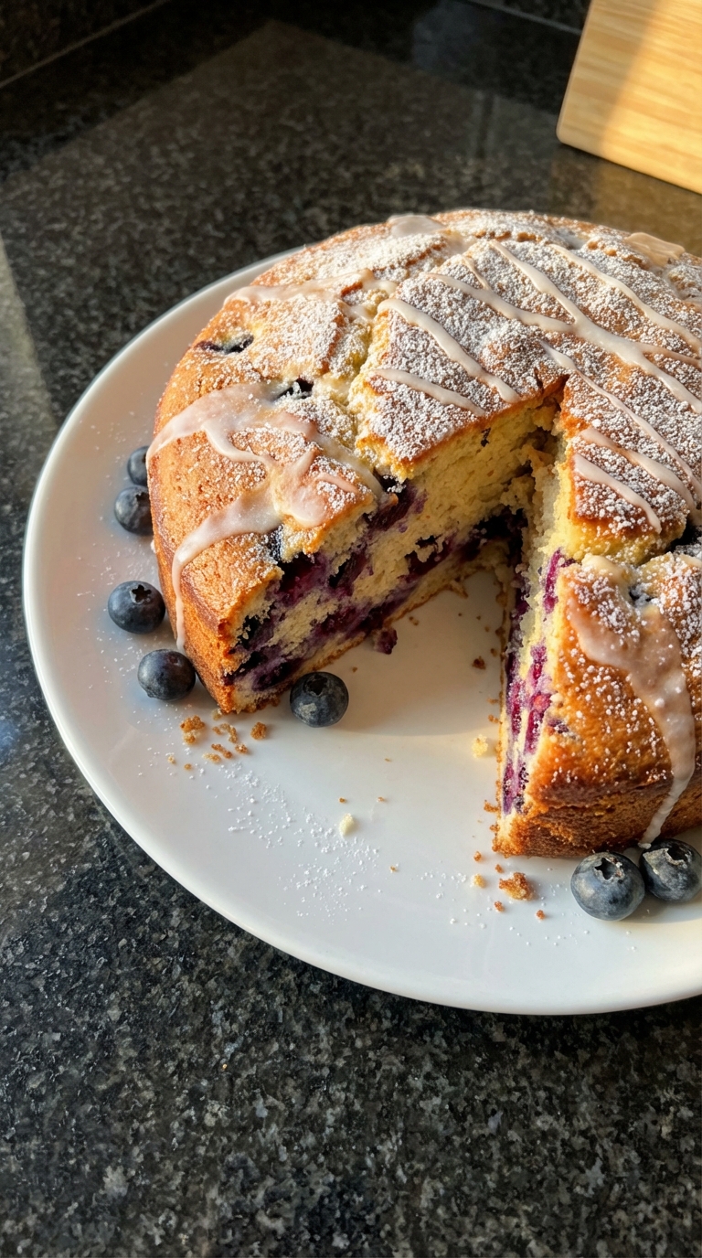 Bolo reconfortante de mirtilos