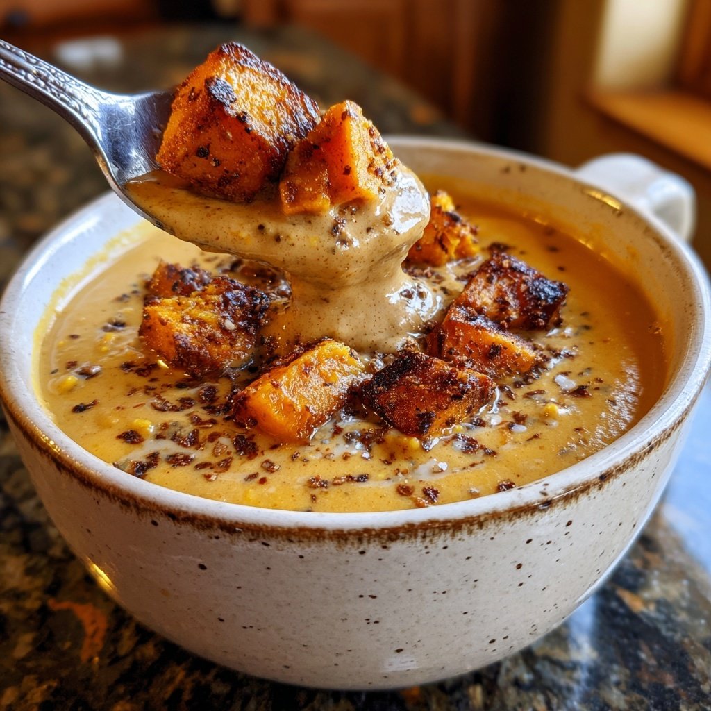 Sopa amendoim picante batata-doce