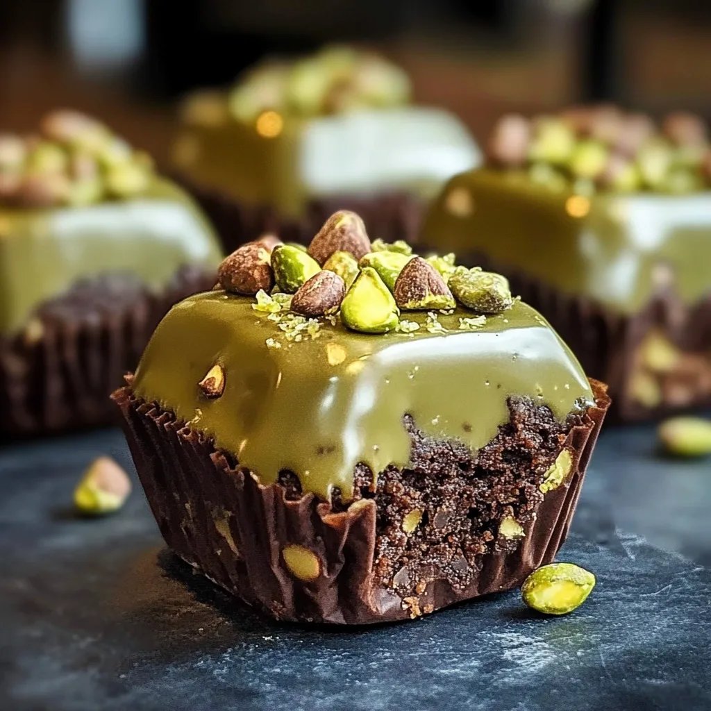 Brownies de Pistache com Ferrero Rocher